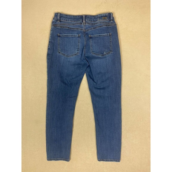 Prana Jeans Adult 4/27 Blue Buxton Crop Denim Button Fly Logo Mid Rise‎ Womens - Picture 13 of 14